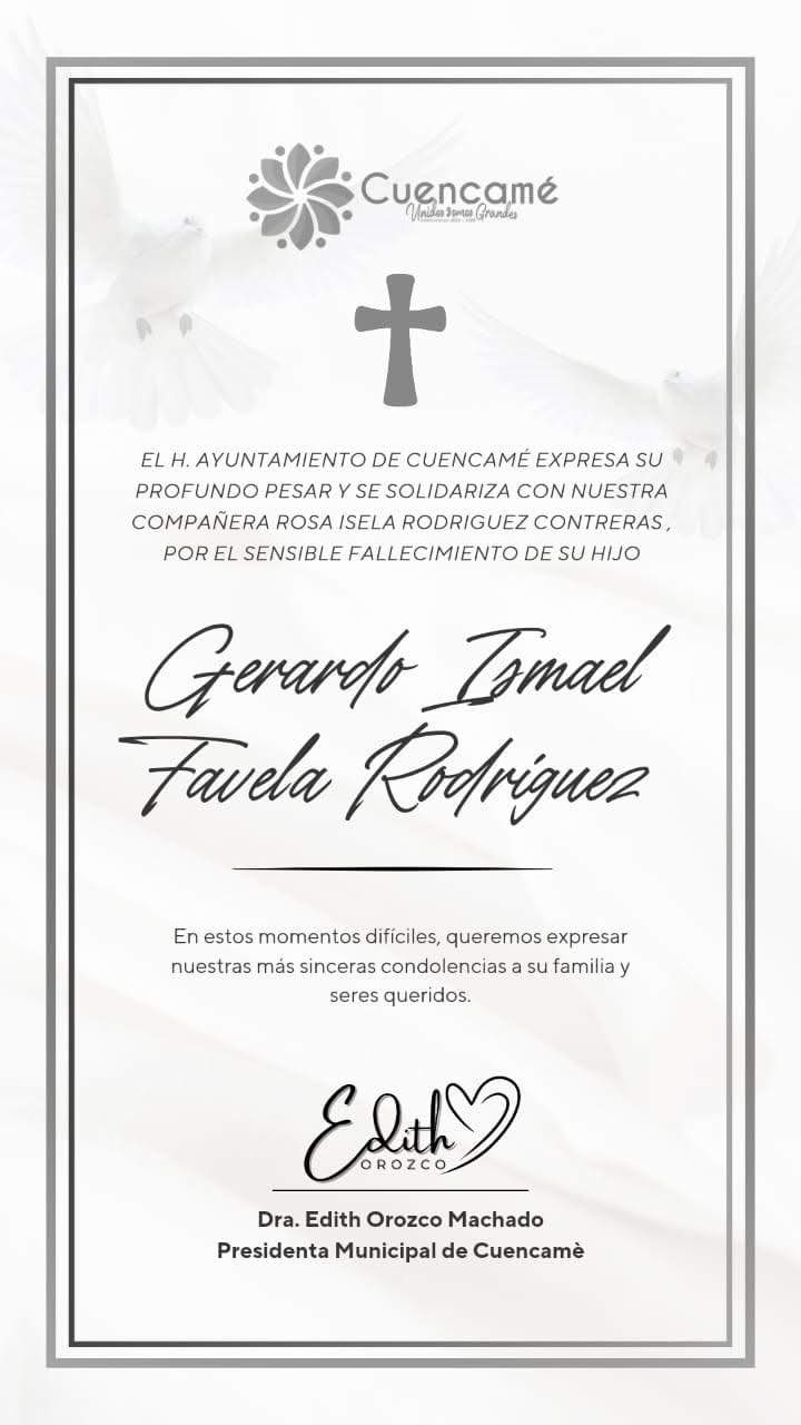 Con profundo pesar nos unimos a la pena que embarga a sus familiares y seres queridos, deseá...